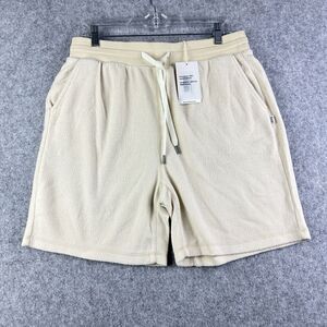 Feat Blanket Blend Shorts Mens Large Oatmilk Cozy Athleisure Lounge Pockets NEW